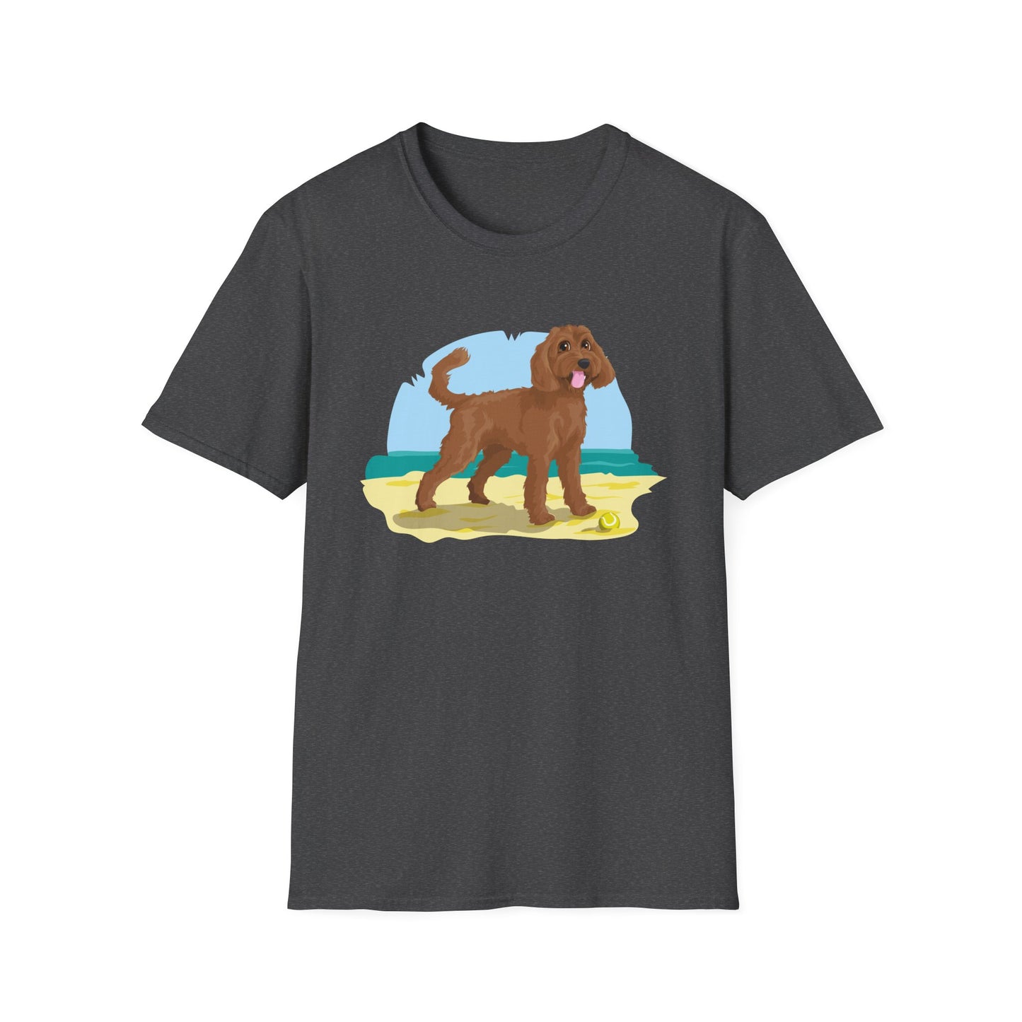 Doodle Dog at the Beach Softstyle T-Shirt - Unisex