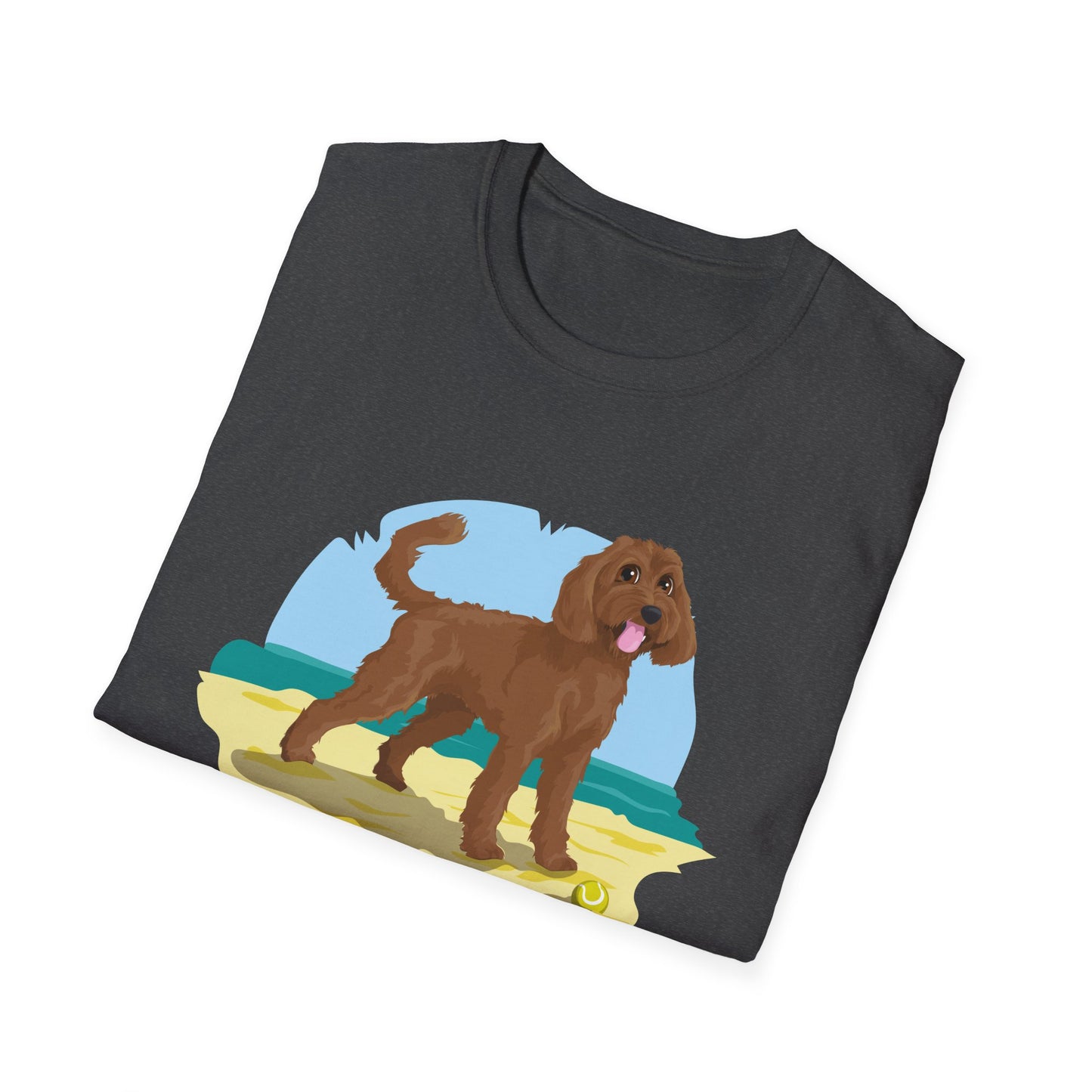 Doodle Dog at the Beach Softstyle T-Shirt - Unisex