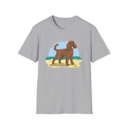 Doodle Dog at the Beach Softstyle T-Shirt - Unisex