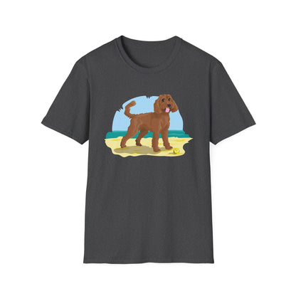 Doodle Dog at the Beach Softstyle T-Shirt - Unisex